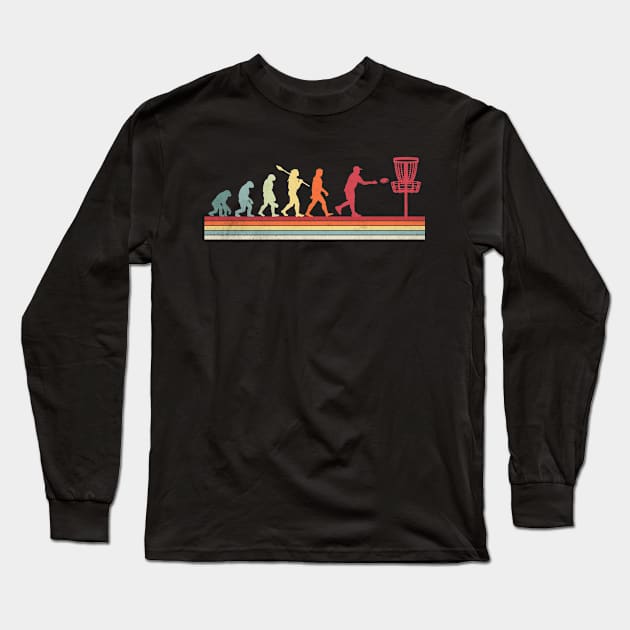 Disc Golfing Evolution Funny Disc Golf Player Long Sleeve T-Shirt by Visual Vibes